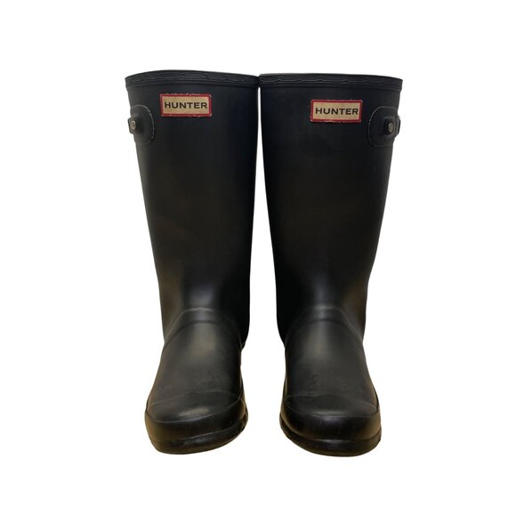 Hunter Kids Black Rubber Waterproof Rain Boots Size 3M/4F - Picture 2 of 10